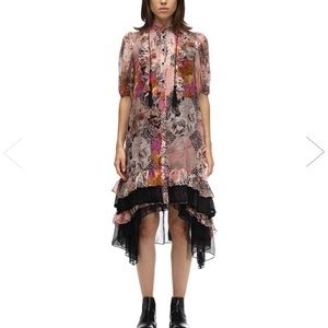COACH - Printed silk chiffon midi dress- pink SOLD OUT EVERYWHERE
